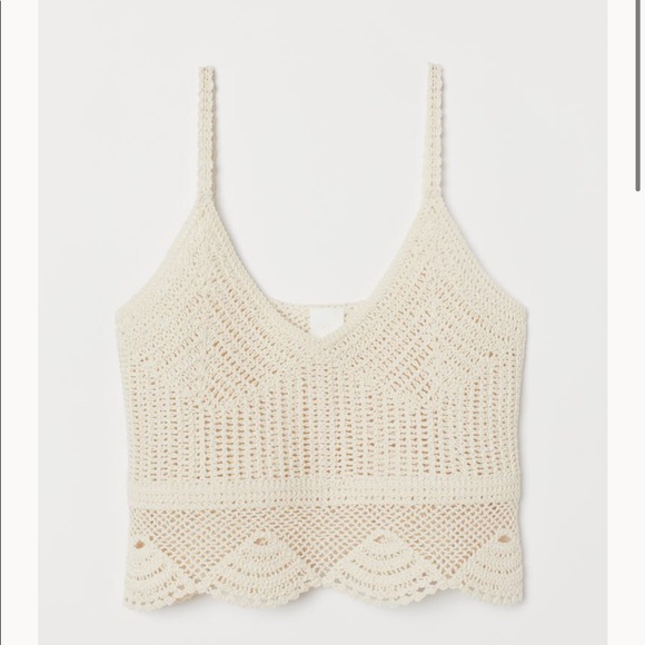 H&M Tops - H&M Crocheted Camisole Top in Beige - never worn